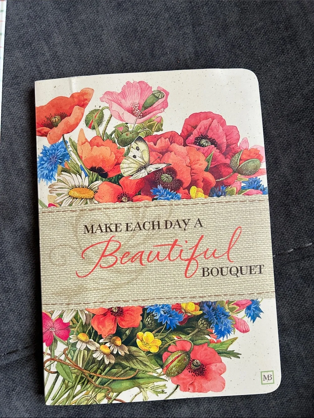 Floral Bouquet Hardcover Planner Journal Notepad Stationary set (cream/Red)